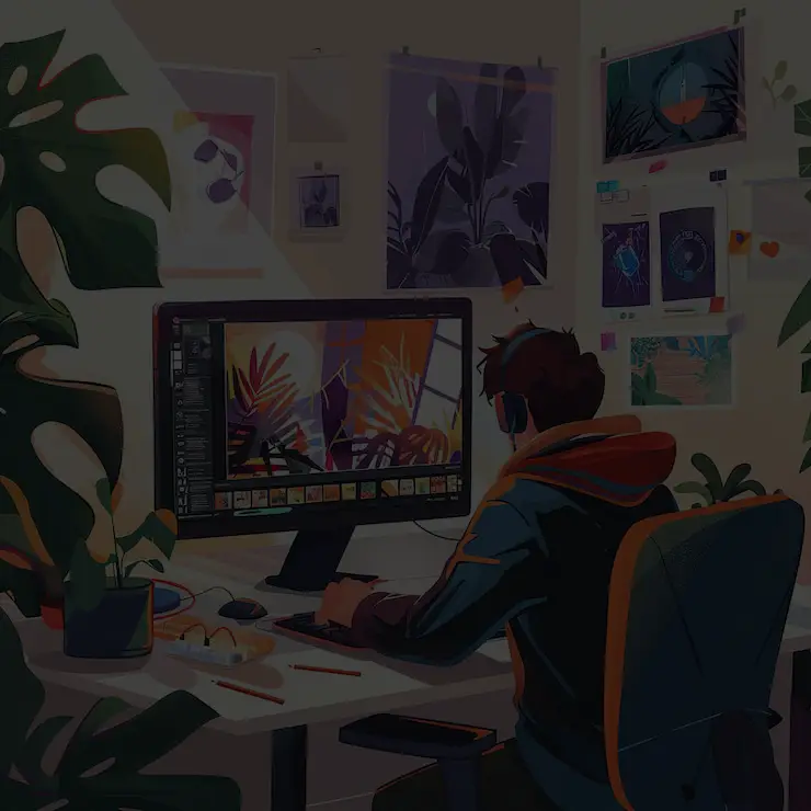 Designer using stylus tablet